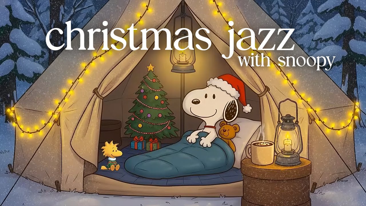 Christmas Camping Jazz 🎄 (NO MID-ROLL ADS) Cozy Winter Night Music Under the Snowy Stars