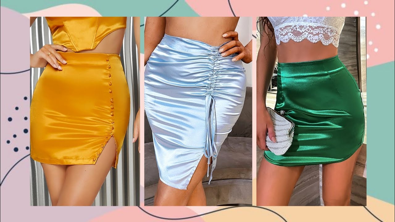 Trending Satin/Silk Mini Skirts Designs Compilation YouTube