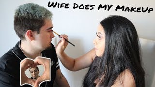 Girlfriend does my makeup challenge | funny reaction