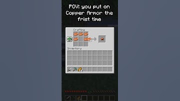 Trying on Copper Armor for the first time #minecraft #minecraftshorts #shorts