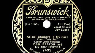 1935 Don Bestor - Animal Crackers In My Soup Joy Lynne, Vocal
