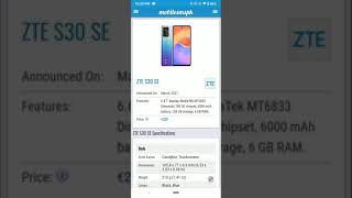 ZTE S30 SE Specs