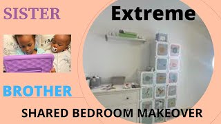 EXTREME ROOM MAKEOVER FOR SIBLINGS \/ GIRL and BOY SHARED BEDROOM \/ROOM MAKEOVER\/ KINDERZIMMER FÜR 2