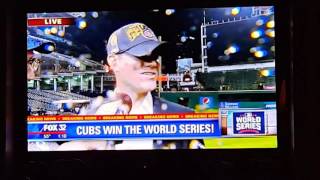 Cubs GM Epstein says FUCK YOU after WS Win during Interview on