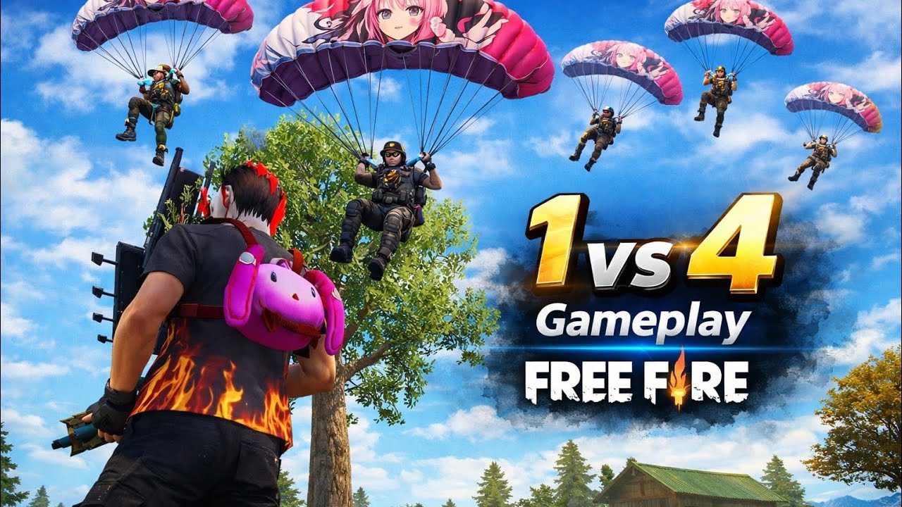 FF Solo vs Squad Mobile Gameplay Handcam 😱 1v4 Clutch | High Movement ...