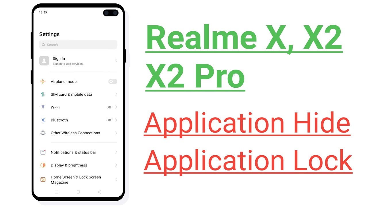 Realme X, X2, X2 Pro Applications Hide Applications Lock Setting