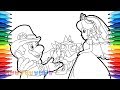 Lovely Princess Peach Coloring Pages Free