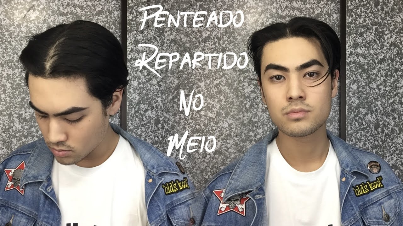 corte de cabelo masculino dividido no meio