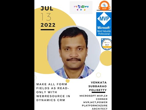 Back to Basics # 63: Make All Form Fields as Read-only with Webresource in Dynamics CRM[Telugu]