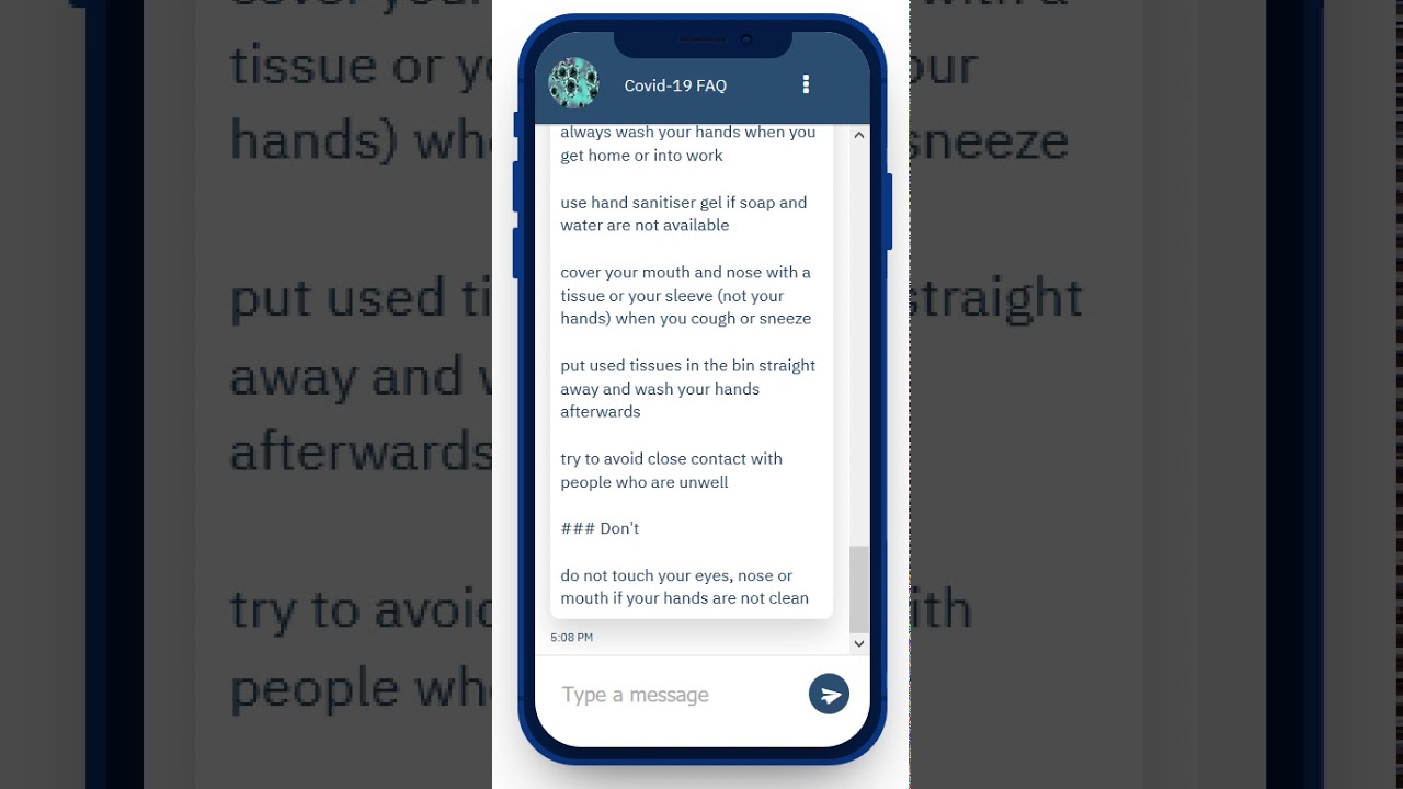 COVID 19 chatbot demo