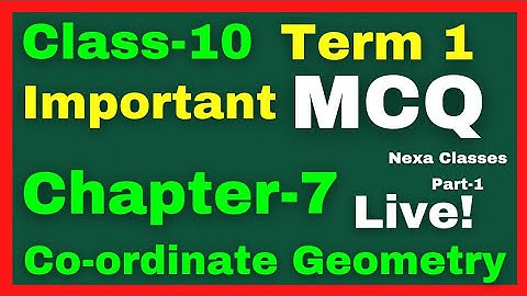 Live! Class MCQ Chapter 7 Class 10 ||Class 10 Chapter 7 MCQ || coordinate geometry MCQ Class10