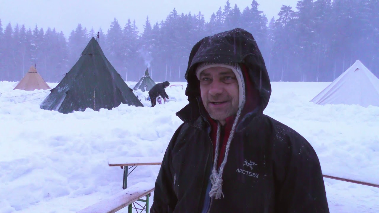 Eiskaltes Camping im Erzgebirge