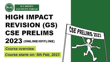 Course Overview | High-Impact Revision UPSC CSE Prelims 2023 | RC REDDY IAS STUDY CIRCLE