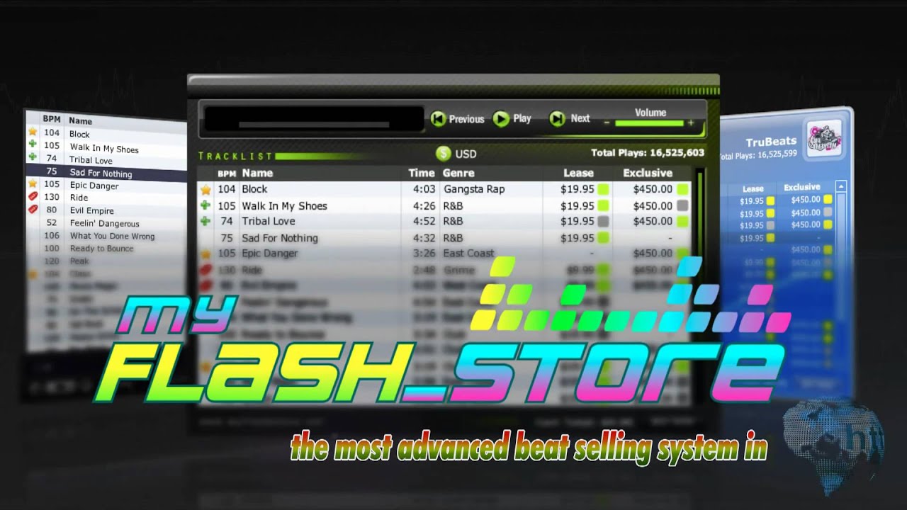 Sell Beats Online using the most innovative Flash store in the world