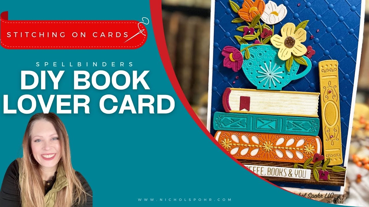DIY Book Lover Card (Stitching on Handmade Cards) - YouTube