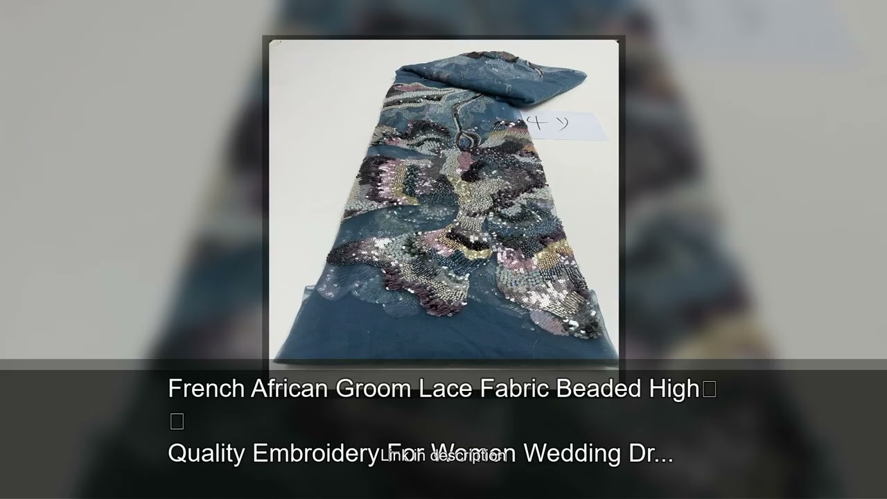 French African Groom Lace Fabric Beaded High Quality Embroidery For Women Wedding Dress Nigeria