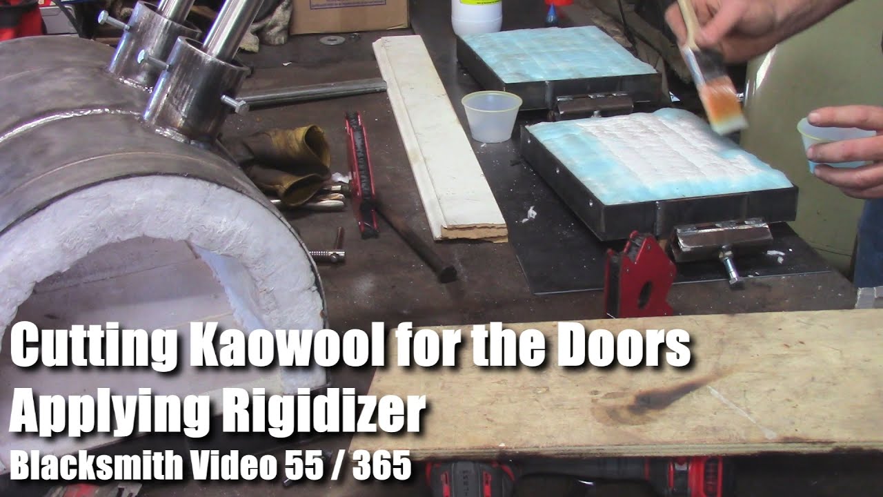 Cutting Kaowool for the Door Applying Rigidizer Blacksmith Video 55 of 365  