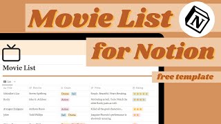 Making a MOVIE LIST template in NOTION - free template