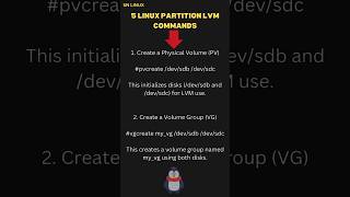 5 Linux partition LVM Commands #shorts