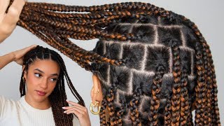 Detailed Diy Parting Tutorial How To Get Perfect Parts Medium Knotless Braids Abbiecurls