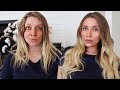 Easy TRANSFORMATION! Minimal Make Up GRWM! Simple Ombre HAIR extension TUTORIAL.