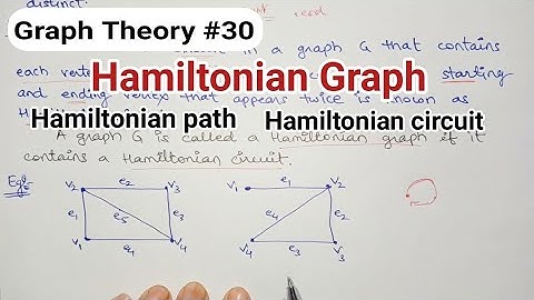 Hamiltonian Graph | Hamiltonian path | Hamiltonian circuit | Graph theory