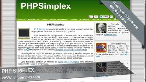 Resolucion de problema de programacion lineal con phpsimplex