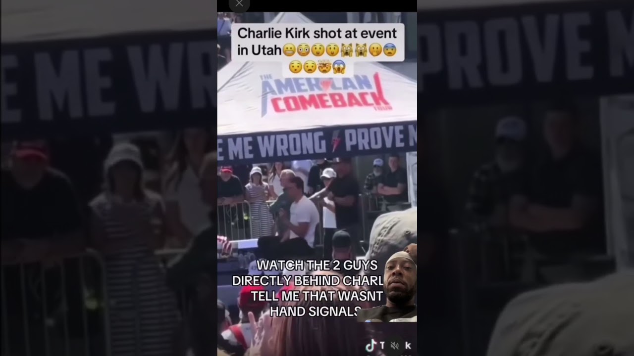 Charlie Kirk.was shot from behind by guy in the white shirt