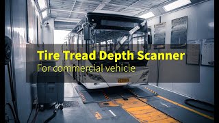 Drive over tire tread depth scanners for commercial vehicles, trucks, and buses