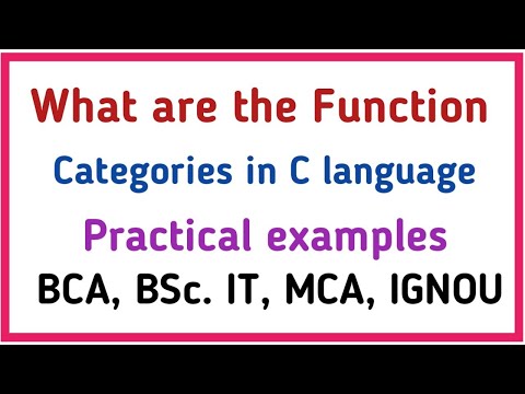 what are the function categories || Practical example in c language
