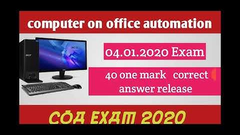 Computer on office automation question paper answer January 2020. #coaexam2020