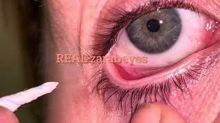 Removing eye make up eye mucous fishing