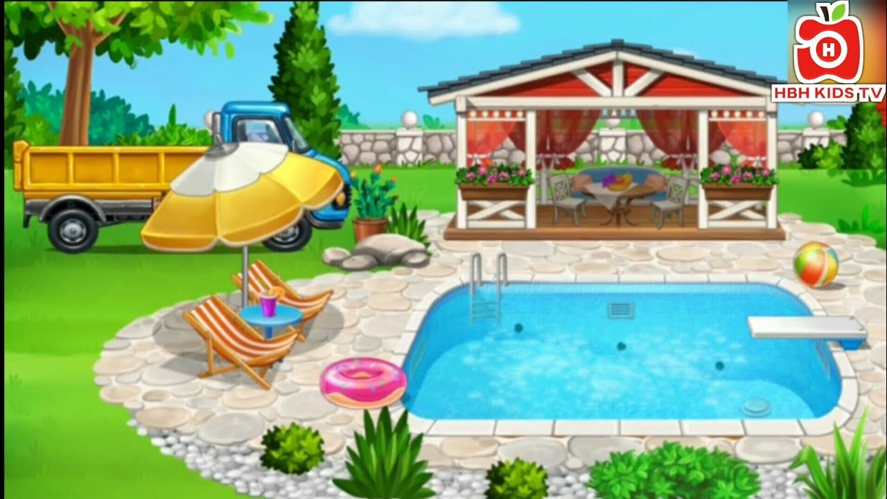 Kids Game | Kids Swimming Pool Makes | Children cartoon in URDU/Hindi