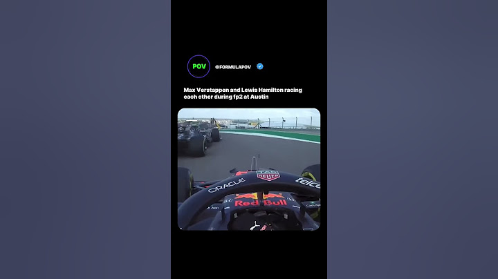 Max Verstappen and Lewis Hamilton racing each other during fp2 Austin GP