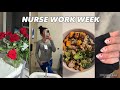 Week in my life as a nurse  vday nails meal prep surprise flowers deep clean 2 shifts  off day