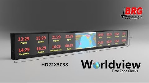 HD22X5C38 Worldview Time Zone Clock by BRG Precision Products