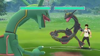Shiny Rayquaza Vs Lucky Rayquaza  Weback Vs The Leader  Battle Challenge Pokemon Go