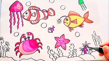 Vẽ con vật dưới đại dương/ Mĩ thuật lớp 2/Những con vật dưới đại dương/@emvesacmau 