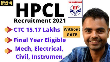 HPCL Recruitment 2021- Without GATE, Final Year Eligible, Best Books, Test Series, Exam Pattern