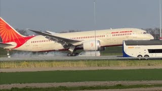 Boeing 787 Dreamliner Air India From Delhi To Amsterdam Landing Schiphol Airport Vtano