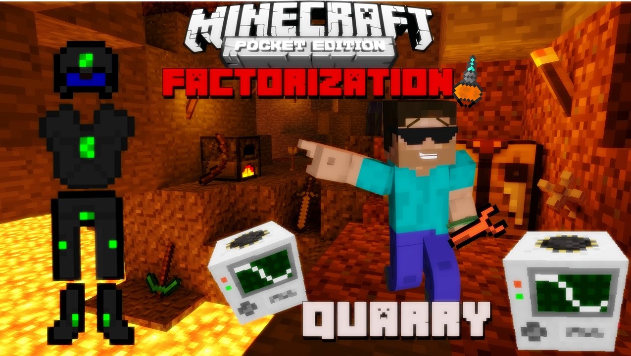 Minecraft PE com Mods FACTORIZATION 13 (INDUSTRIAL CRAFT) Quarry