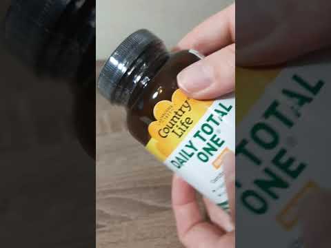 Поливитамины для взрослых Country Life "Daily Total One Iron-Free" витамины и минералы без железа (60 вегетарианских капсул)