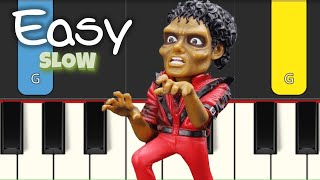 Thriller - Michael Jackson - EASY PIANO TUTORIAL - slow version