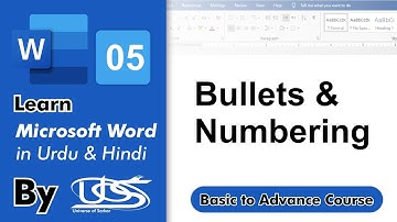 Insert Bullets & Numbering in Text in MS Word | Microsoft Word in Urdu & Hindi for Beginners