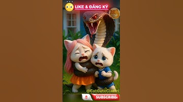 Mèo con và mèo chị bị người cha độc ác thả rắn khổng lồ tấn công #ai #cute #mèo #meow #cat #shorts