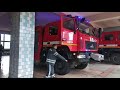 Сбор и выезд по тревоге. Ukrainian firefighters responding to call