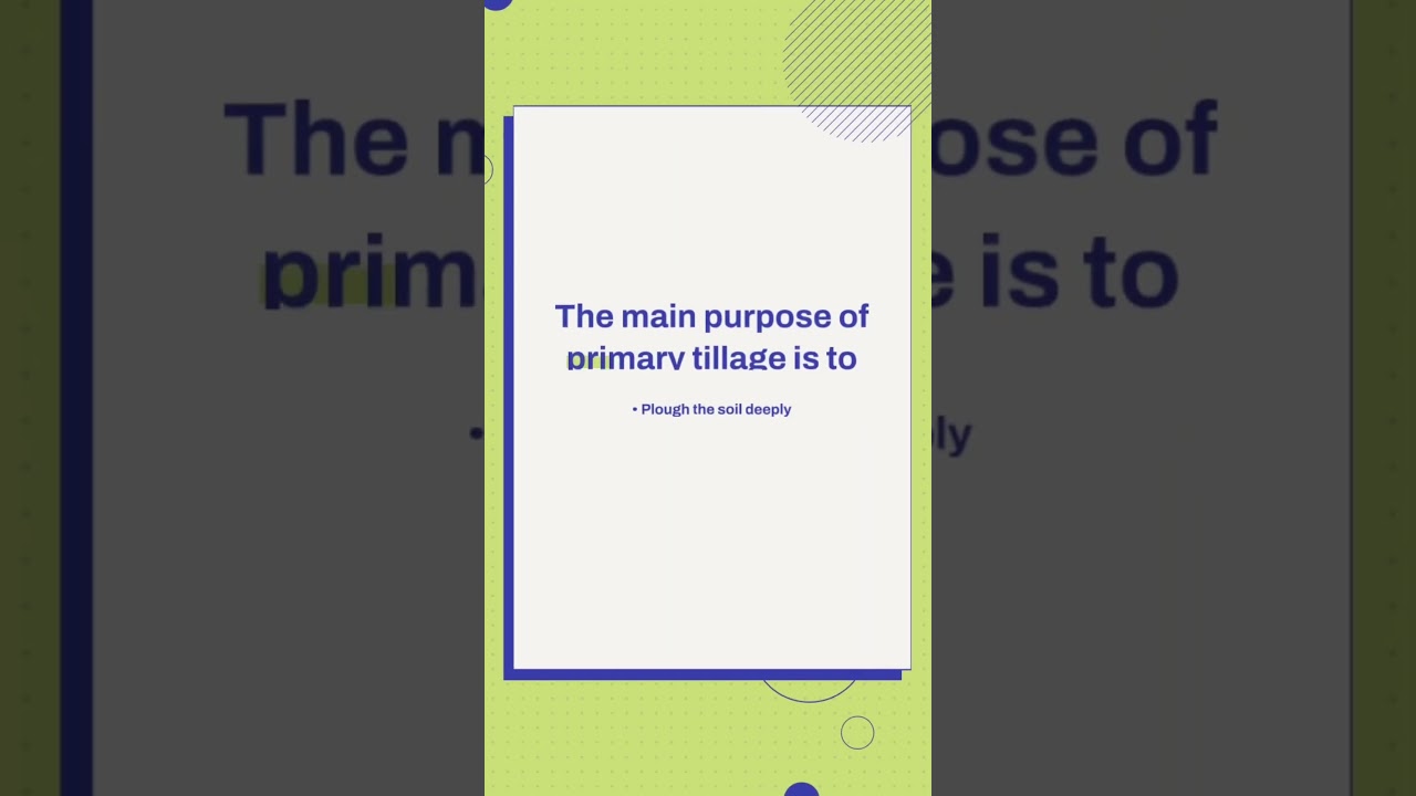 primary & secondary tillage 