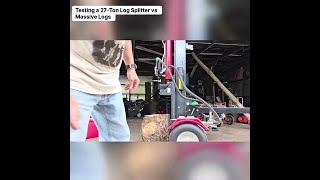 Watch this 27-ton beast destroy massive logs with ease! Satisfying power.