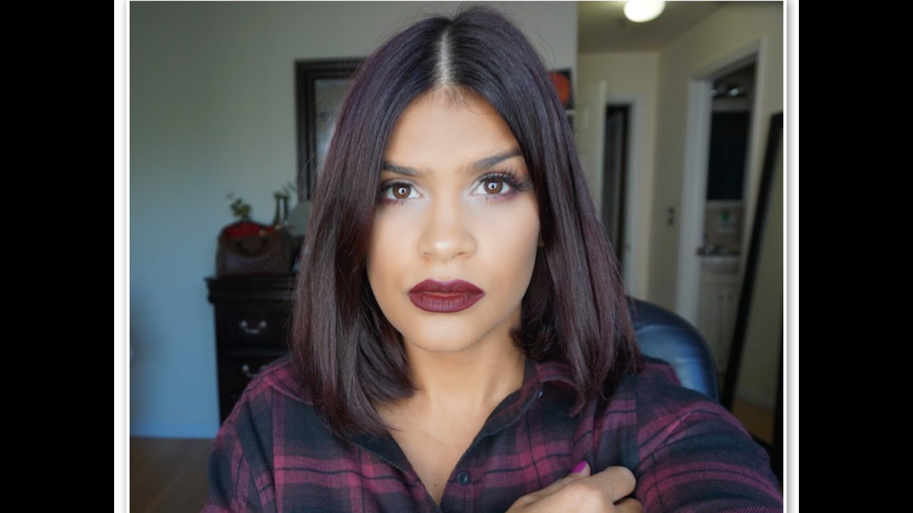 Dark Vampy Lips Day Time Fall Makeup