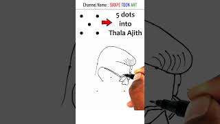 Thunivu Ajith Drawing from 5 dots - #shorts #thala #thunivu #ajith #drawing #5dots #tamil #kollywood